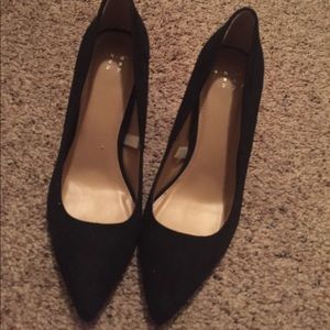 Faux Suede Black Stilettos